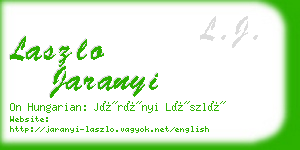 laszlo jaranyi business card